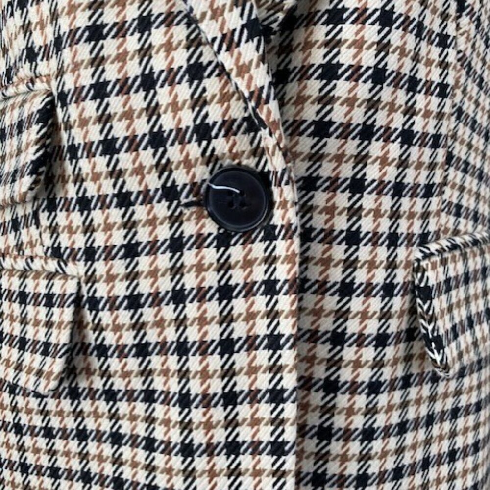 TOPSHOP Classic Tan & Black Houndstooth Suit Blazer Size 2 - Picture 11 of 15